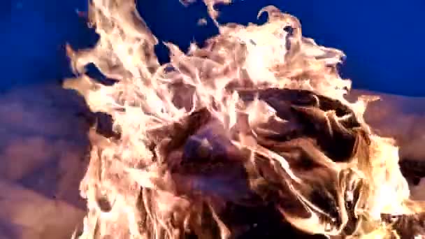 スローモーションの火 暖炉の燃焼 — ストック動画