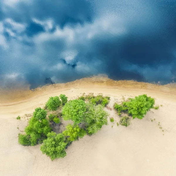 Vista Superior Imagen Aérea Del Dron Una Hermosa Playa Paisaje — Foto de Stock