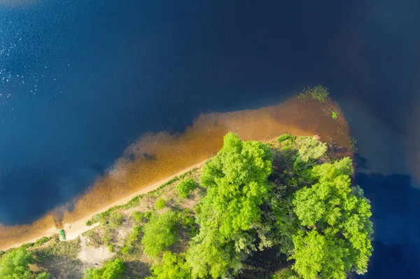 Vista Superior Imagen Aérea Del Dron Una Hermosa Playa Paisaje — Foto de Stock