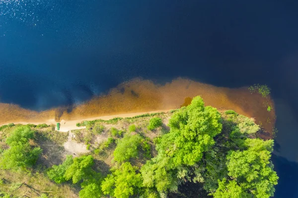 Vista Superior Imagen Aérea Del Dron Una Hermosa Playa Paisaje — Foto de Stock