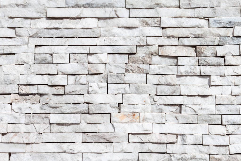 white marble brick wall texture and background 
