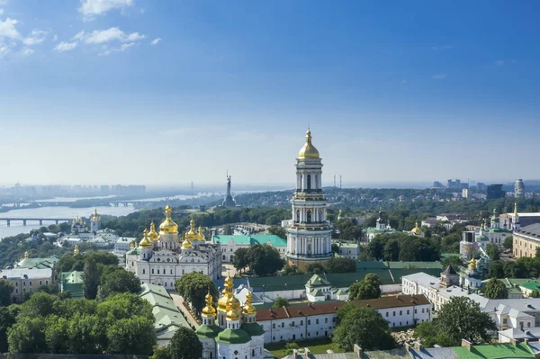 Aerial Top View Kiev Pechersk Lavra Churches Hills Ukraine — Stock Photo, Image