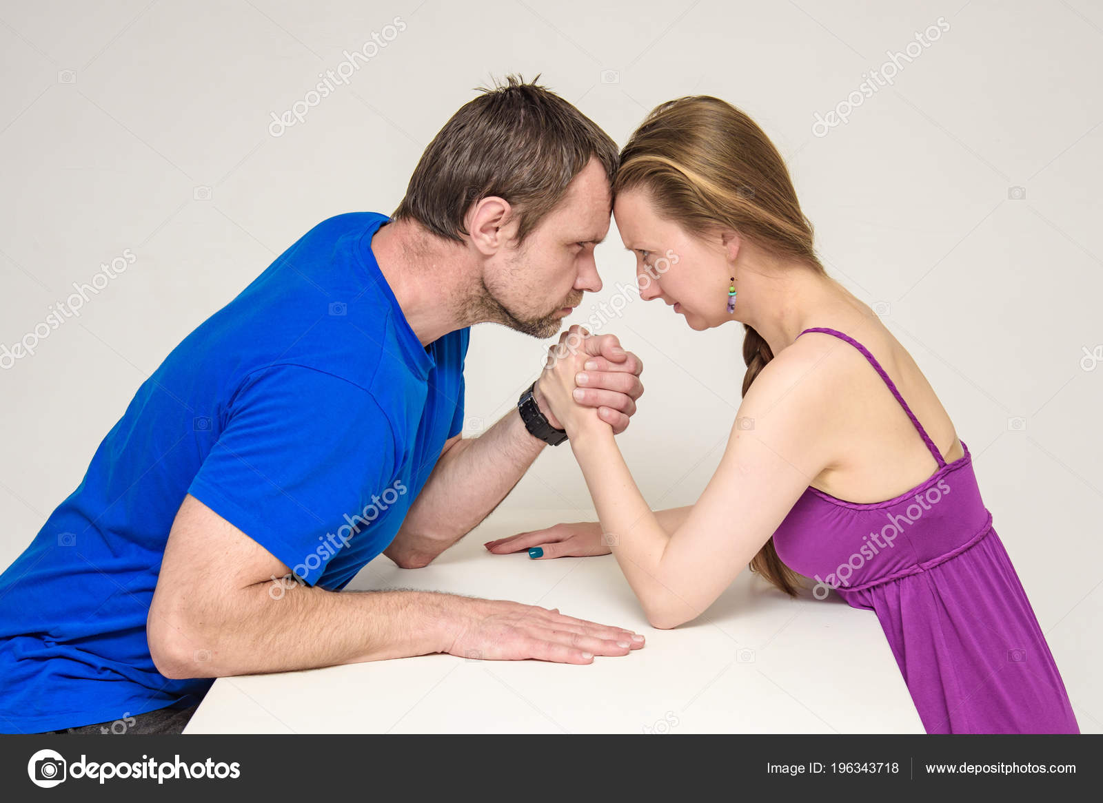 Who Convince Whom Husband Wife Struggling Hands Recognizing Who Stronger Stock Photo by ©govorkov.photo 196343718 image picture