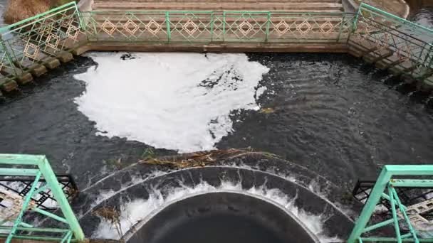 Vídeo de uma cachoeira em um parque em um dia de outono . — Vídeo de Stock