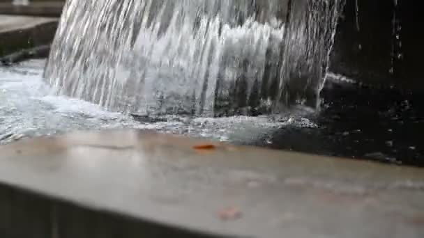 Vídeo de uma cachoeira em um parque em um dia de outono . — Vídeo de Stock