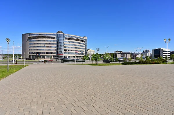 Minsk Bielorussia Maggio 2020 Fotografia Edifici Una Piazza Vuota Nel — Foto Stock