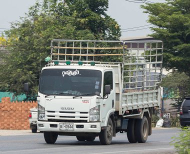 Chiang Mai, Tayland - 24 Nisan 2018: Özel Isuzu kargo kamyon. Fotoğrafa yol no.1001 8 km şehir merkezine Chiangmai, Tayland.