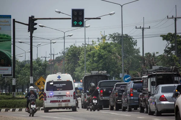 Chiang Mai Tailandia Mayo 2018 Coche Tráfico Carretera Cerca Juction — Foto de Stock