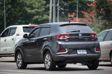 Chiang Mai, Tayland - 10 Mayıs 2018: Özel Suv araç Mg Gs. ürünü İngiliz otomotiv den. Yol no.1001, Chiangmai şehir merkezine 8 km.