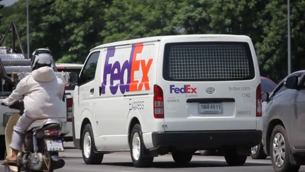 Chiang Mai Thailand May 2018 Fedex Logistic Van Road 1001 — Stock Video