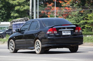 Chiang Mai, Tayland - 18 Mayıs 2018: Özel Sedan Honda Automobil, Honda Civic arabadan. Yol no.1001 Chiangmai iş alanı 8 km.