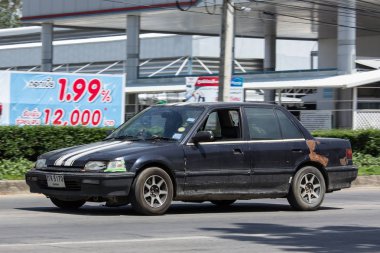 Chiang Mai, Tayland - 18 Mayıs 2018: Özel Sedan Honda Automobil, Honda Civic arabadan. Yol no.1001 Chiangmai iş alanı 8 km.