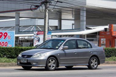 Chiang Mai, Tayland - 18 Mayıs 2018: Özel Sedan Honda Automobil, Honda Civic arabadan. Yol no.1001 Chiangmai iş alanı 8 km.