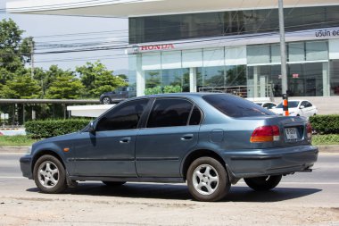 Chiang Mai, Tayland - 18 Mayıs 2018: Özel Sedan Honda Automobil, Honda Civic arabadan. Yol no.1001 Chiangmai iş alanı 8 km.