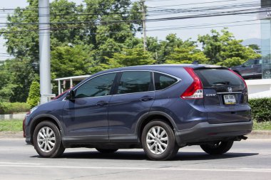 Chiang Mai, Tayland - 18 Mayıs 2018: Özel araba Honda Crv şehir Suv araba. Yol no.1001 Chiangmai şehir merkezine 8 km.