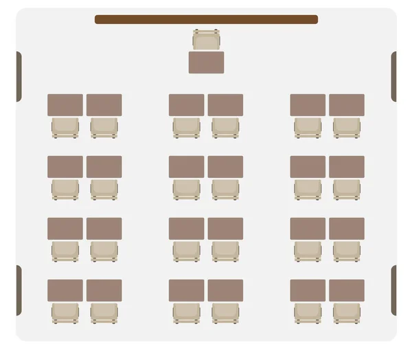 Mapa Asientos Mesa Del Salón Clases Silla Vector — Vector de stock