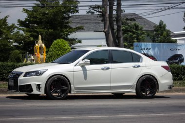 Chiang Mai, Tayland - 21 Mayıs 2018: Özel araba Mini cooper. Yol no.1001 Chiangmai iş alanı 8 km.