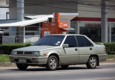 Chiang Mai, Tayland - 21 Mayıs 2018: Özel araba, Mitsubishi Lancer. Fotoğraf Road Hayır 121 hakkında 8 km şehir merkezine Chiangmai, Tayland.