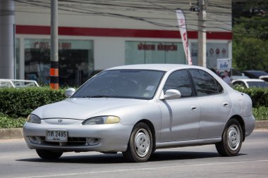 Chiang Mai, Tayland - 21 Mayıs 2018: Özel araba, Hyundai Elentra. Fotoğraf Road Hayır 121 hakkında 8 km şehir merkezine Chiangmai, Tayland.