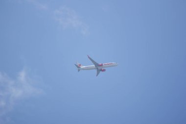 Chiang Mai, Tayland - 6 Haziran 2018: Hs-Lsh Boeing 737 Max 9 Tay, aslan hava havayolu. Bangkok'a Chiangmai Havaalanı'ndan çıkar.