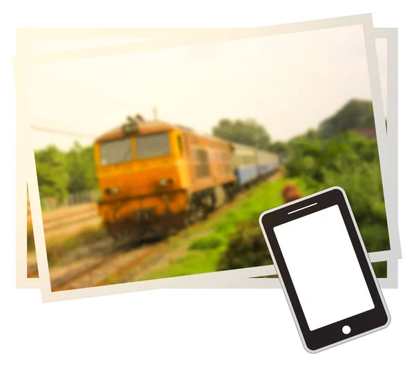 Smart phone and Blur of Passenger Train idea for business
