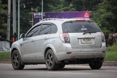 Chiang Mai, Tayland - 17 Haziran 2018: Özel Suv araba, Chevrolet captiva. Fotoğrafa yol no.121 8 km şehir merkezine Chiangmai, Tayland.