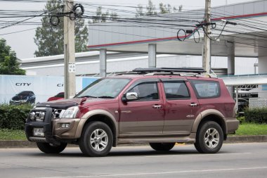 Chiang Mai, Tayland - 17 Haziran 2018: Özel araba, Isuzu van Thairung Birliği araba ile değiştirin. Fotoğraf Road Hayır 121 hakkında 8 km şehir merkezine Chiangmai, Tayland.