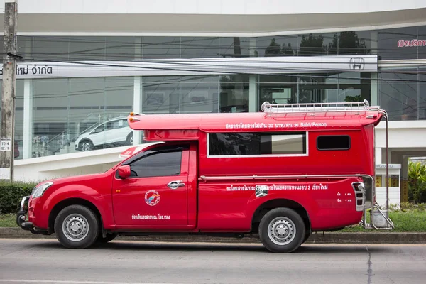 Chiang Mai, Tayland - 17 Haziran 2018: Kırmızı taksi chiang mai. Hizmet şehir ve civarında. Yol no.1001 Chiangmai iş alanı 8 km.