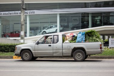 Chiang Mai, Tayland - 18 Haziran 2018: Özel Old pikap araba, Mitsubishi siklon. Yol no.1001, Chiangmai iş alanı 8 km.