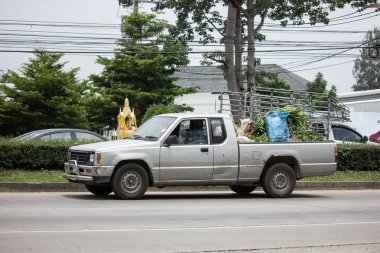 Chiang Mai, Tayland - 18 Haziran 2018: Özel Old pikap araba, Mitsubishi siklon. Yol no.1001, Chiangmai iş alanı 8 km.