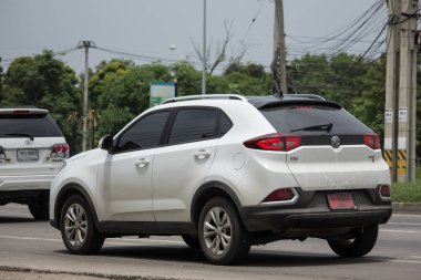 Chiang Mai, Tayland - 18 Haziran 2018: Özel Suv araç Mg Gs. ürünü İngiliz otomotiv den. Yol no.1001, Chiangmai şehir merkezine 8 km.