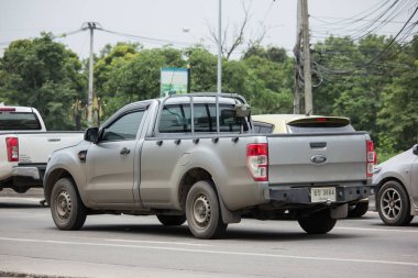 Chiang Mai, Tayland - 18 Haziran 2018: Özel pikap araba, Ford Ranger. Yol no.1001, Chiangmai şehir merkezine 8 km.