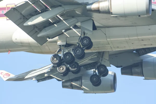 Chiang Mai Thailand Dezember 2008 Hauptfahrwerk Der Tgm Boeing 747 — Stockfoto