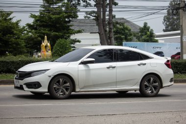 Chiang Mai, Tayland - 18 Haziran 2018: Özel Sedan araba Honda Automobil, Onuncu nesil Honda Civic. Yol no.1001 Chiangmai iş alanı 8 km.