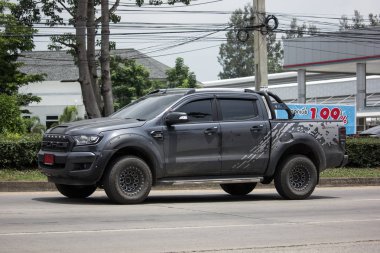 Chiang Mai, Tayland - 19 Haziran 2018: Özel pikap araba, Ford Ranger. Yol no.1001, Chiangmai şehir merkezine 8 km.