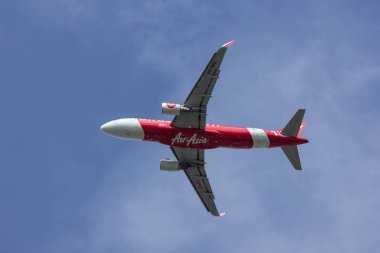 Chiangmai, Tayland - 6 Temmuz 2018: Hs-Bbu Airbus A320-200 Tay Airasia. Krabi için Chiangmai Havaalanı'ndan çıkar.
