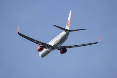 Chiang Mai, Tayland - 28 Haziran 2018: Hs-Ltk Boeing 737-900 Tay aslan hava havayolu şirketi. Bangkok'a Chiangmai Havaalanı'ndan çıkar.