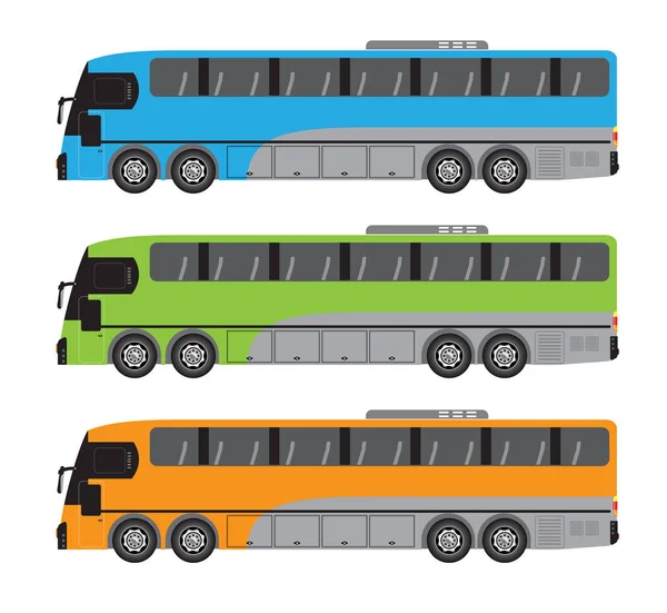 Coche Eje Cuádruple Vector Ilustración Bus Ruedas — Vector de stock