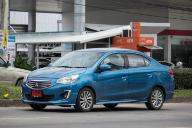 Chiangmai, Tayland - 21 Haziran 2018: Özel araba Mitsubishi çekin. Fotoğraf Road Hayır 121 hakkında 8 km şehir merkezine Chiangmai, Tayland.