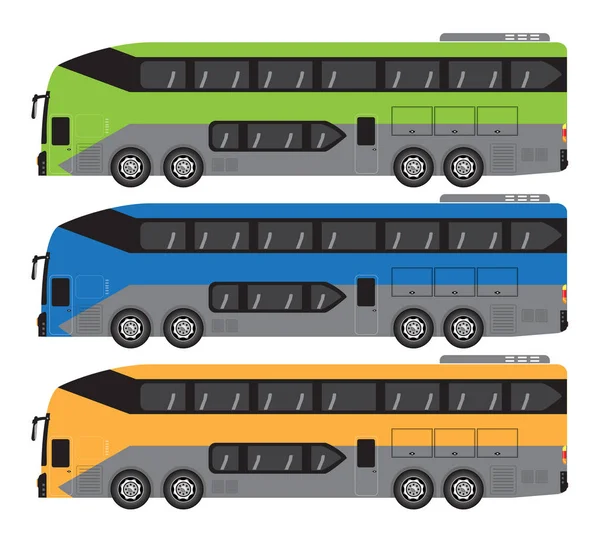 Vierachser Reisebus Oder Rad Bus Vektor Und Abbildung — Stockvektor