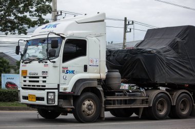 Chiangmai, Tayland - 21 Haziran 2018: Konteyner kamyon Smk lojistik taşımacılık şirketi. Fotoğrafa yol no.121 8 km şehir merkezine Chiangmai, Tayland.