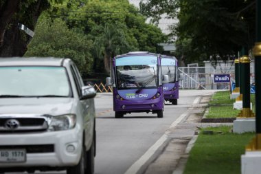Chiangmai, Tayland - 10 Temmuz 2018: Chiangmai Üniversitesi Elektrik çekim araba. Üniversite alanı içinde Chiangmai Üniversitesi öğrencilerine hizmet.