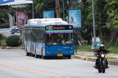Chiangmai, Tayland - 10 Temmuz 2018: Rtc Blk otobüs veya Chiangmai akıllı otobüs. Şehir ücretsiz Wi-Fi otobüs ve bilet için Transit tavşan kartımı kullan hizmetinde.