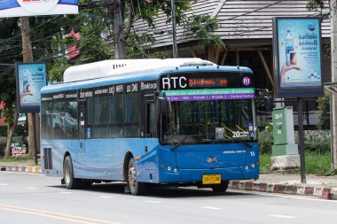 Chiangmai, Tayland - 10 Temmuz 2018: Rtc Blk otobüs veya Chiangmai akıllı otobüs. Şehir ücretsiz Wi-Fi otobüs ve bilet için Transit tavşan kartımı kullan hizmetinde.