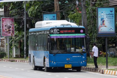 Chiangmai, Tayland - 10 Temmuz 2018: Rtc Blk otobüs veya Chiangmai akıllı otobüs. Şehir ücretsiz Wi-Fi otobüs ve bilet için Transit tavşan kartımı kullan hizmetinde.