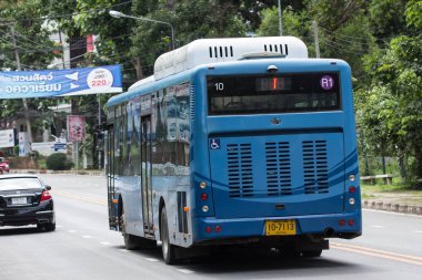 Chiangmai, Tayland - 10 Temmuz 2018: Rtc Blk otobüs veya Chiangmai akıllı otobüs. Şehir ücretsiz Wi-Fi otobüs ve bilet için Transit tavşan kartımı kullan hizmetinde.