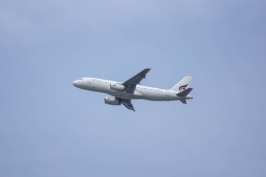 Chiangmai, Tayland - 10 Temmuz 2018: Hs-KKE Airbus A320-200 Bangkok Hava yolu. Phuket Chiangmai Havaalanı'ndan çıkar.