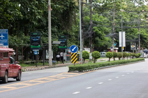 ยงใหม ประเทศไทย กรกฎาคม 2018 ถนนส ดดอยส เทพ ถนนส ยวของมหาว ทยาล — ภาพถ่ายสต็อก