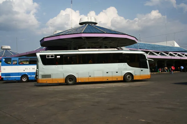 Chiangmai Tajlandia Kwietnia 2008 Autobus Firmy Greenbus Zielony Autobus Jest — Zdjęcie stockowe
