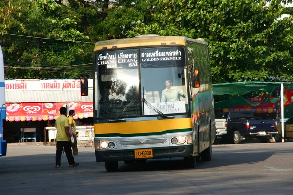 Chiangmai Tailândia Abril 2008 Bus Greenbus Company Green Bus Uma — Fotografia de Stock